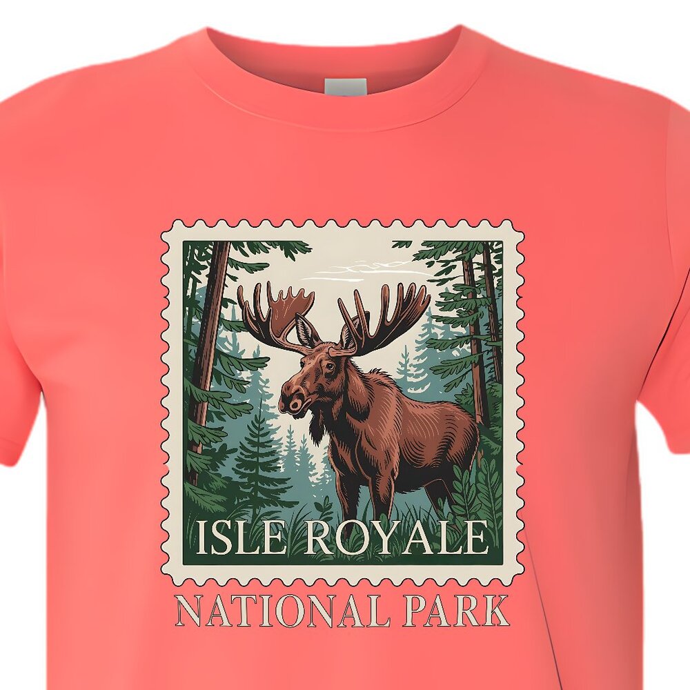 Isle Royale National Park T-Shirt Moose Nature Hiking Outdoors - Picture 1 of 8